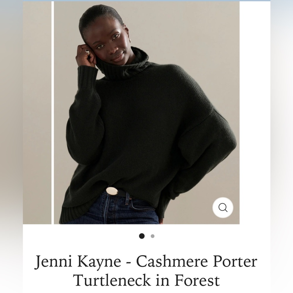 Jenni Kayne Porter Cashmere Turtleneck Sweater NWT in Forest - Picture 2 of 8